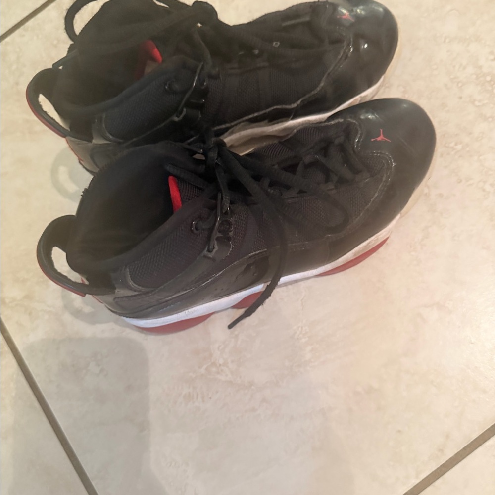 Jordan Men’s Black and Red High-Top Basketball Sneakers